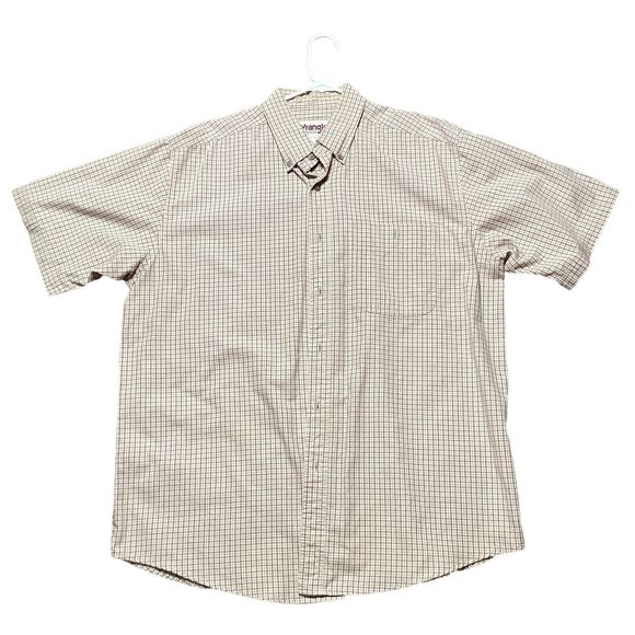 Wrangler Other - Wrangler Rugged Wear Mens Button-Down Shirt Short Sleeve XL Plaid